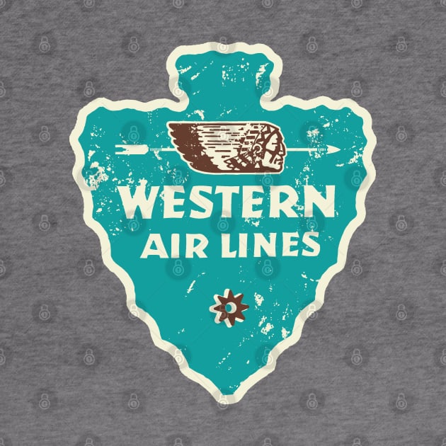 Western Airlines Vintage Label_Blue by BUNNY ROBBER GRPC